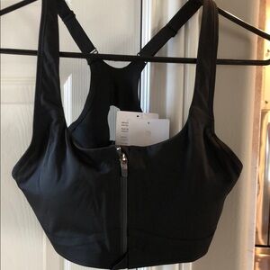 Black Zipper Front Sports Bra Athleta Empowe II Train A-C